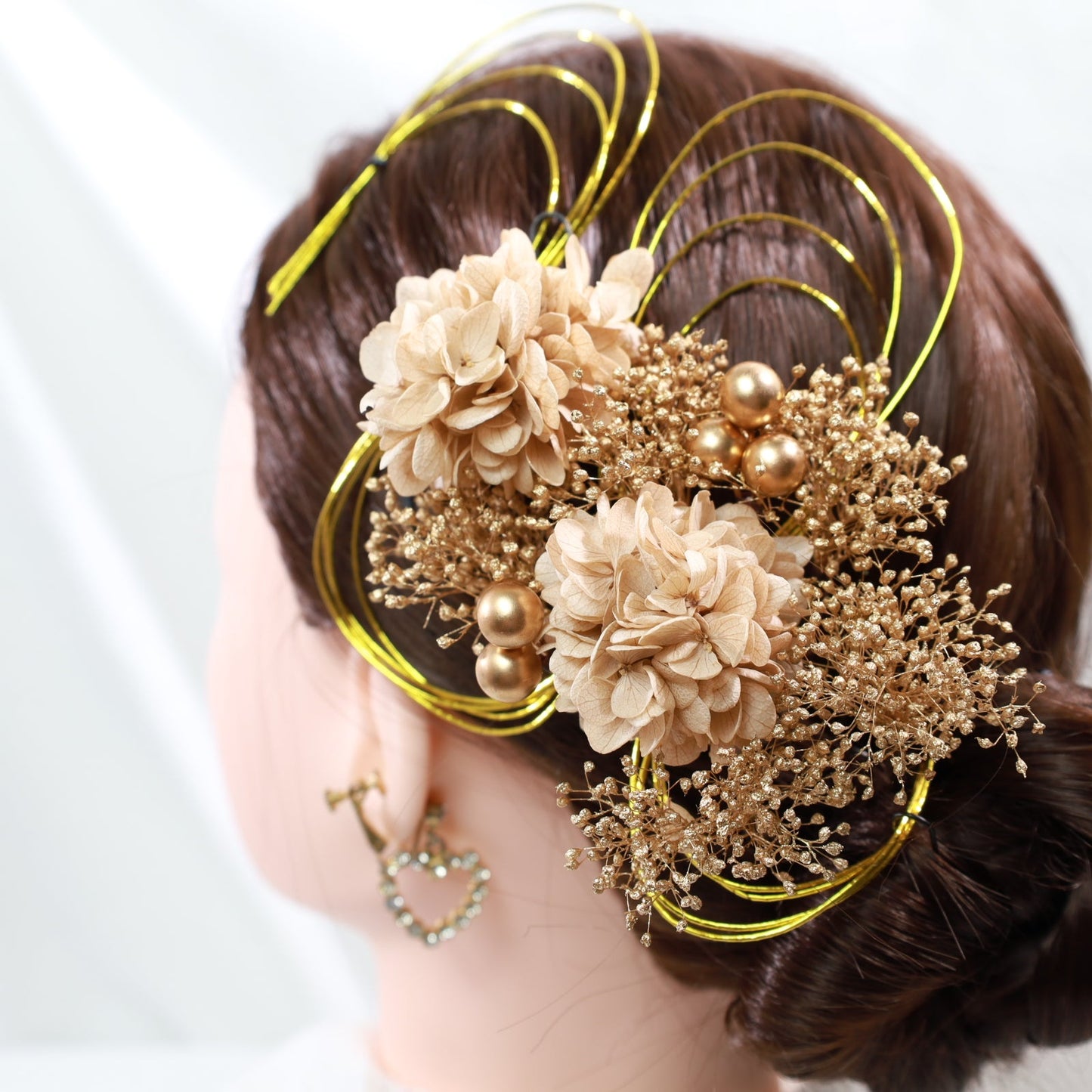 髪飾り ロール【ヘアアクセサリー 花 ドライフラワー プリザーブド 水引】 【結婚式 和装 アクセサリー】