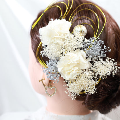 髪飾り シャダ【ヘアアクセサリー　花　ドライフラワー　プリザーブド　水引】 【結婚式　和装　アクセサリー】