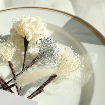 髪飾り K1【ヘアアクセサリー 花 ドライフラワー プリザーブド かすみ草】 【結婚式 和装 アクセサリー】