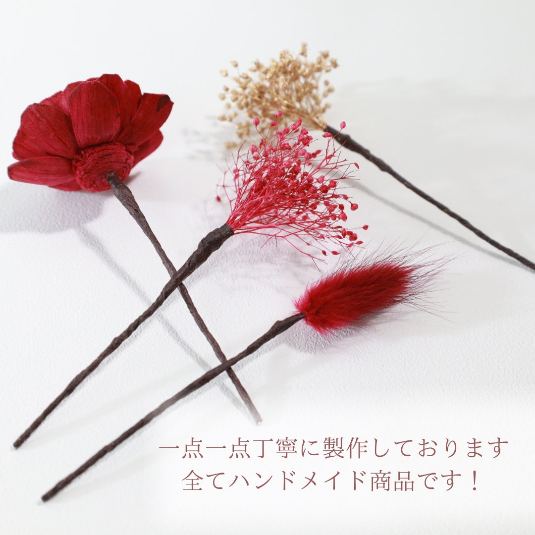 髪飾り K5【ヘアアクセサリー 花 ドライフラワー プリザーブド かすみ草】 【結婚式 和装 アクセサリー】