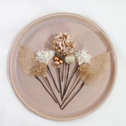 髪飾り K6【ヘアアクセサリー 花 ドライフラワー プリザーブド かすみ草】 【結婚式 和装 アクセサリー】