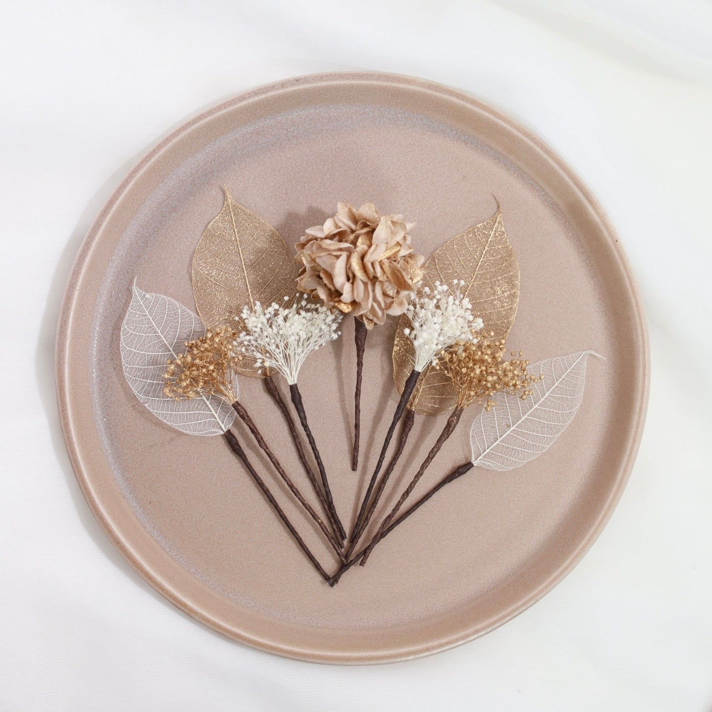 髪飾り K7【ヘアアクセサリー 花 ドライフラワー プリザーブド かすみ草】 【結婚式 和装 アクセサリー】