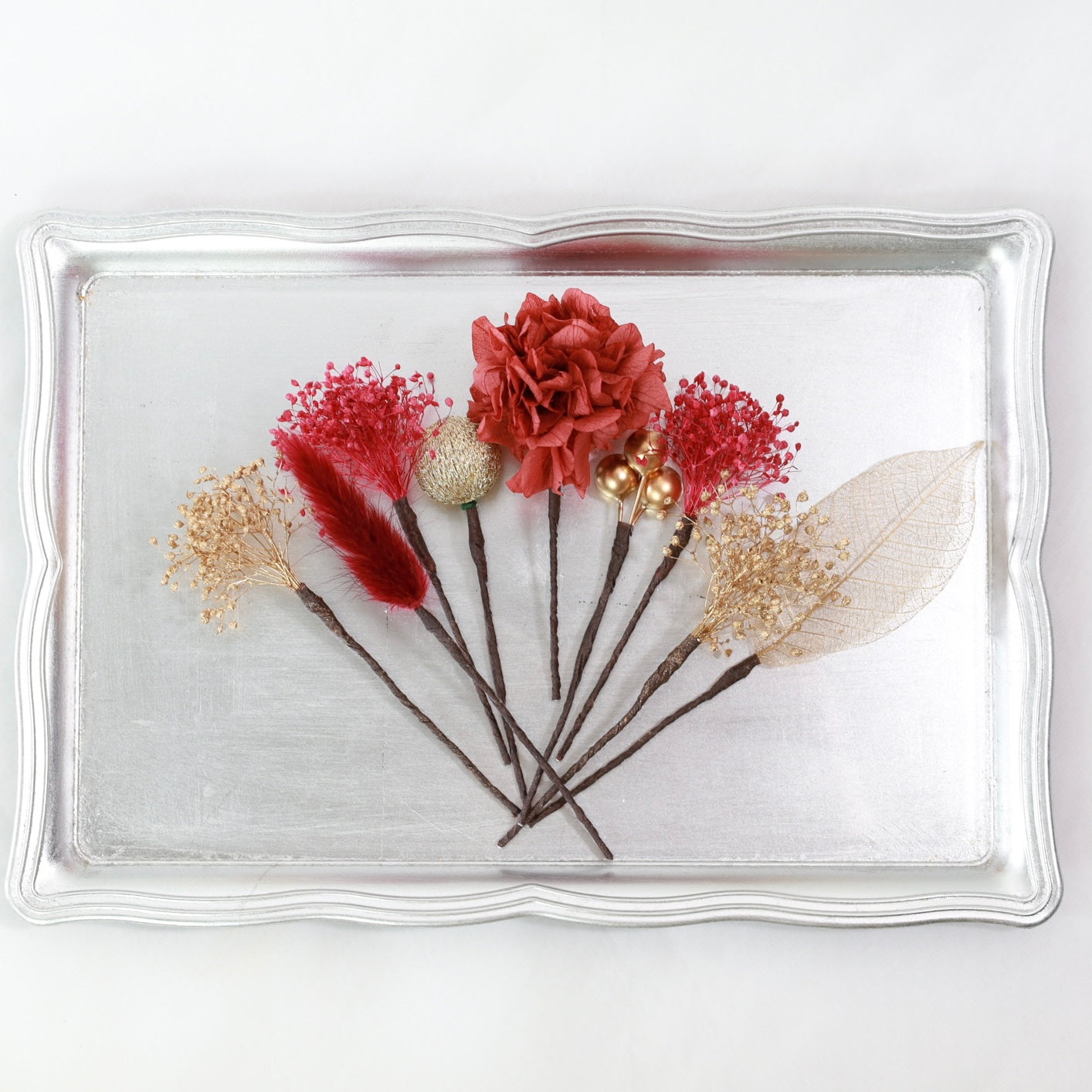 髪飾り K8【ヘアアクセサリー 花 ドライフラワー プリザーブド かすみ草】 【結婚式 和装 アクセサリー】