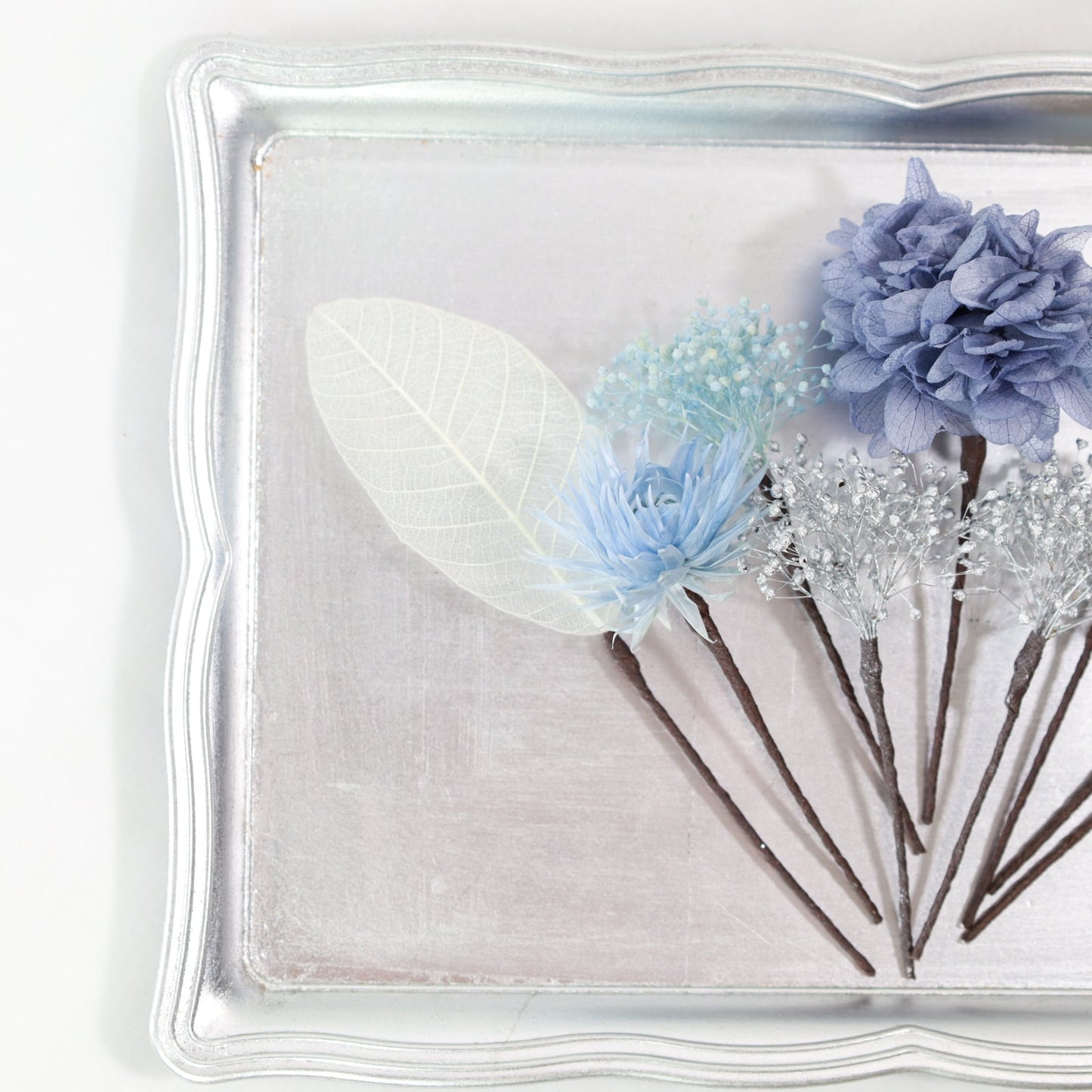 髪飾り K9【ヘアアクセサリー 花 ドライフラワー プリザーブド かすみ草】 【結婚式 和装 アクセサリー】