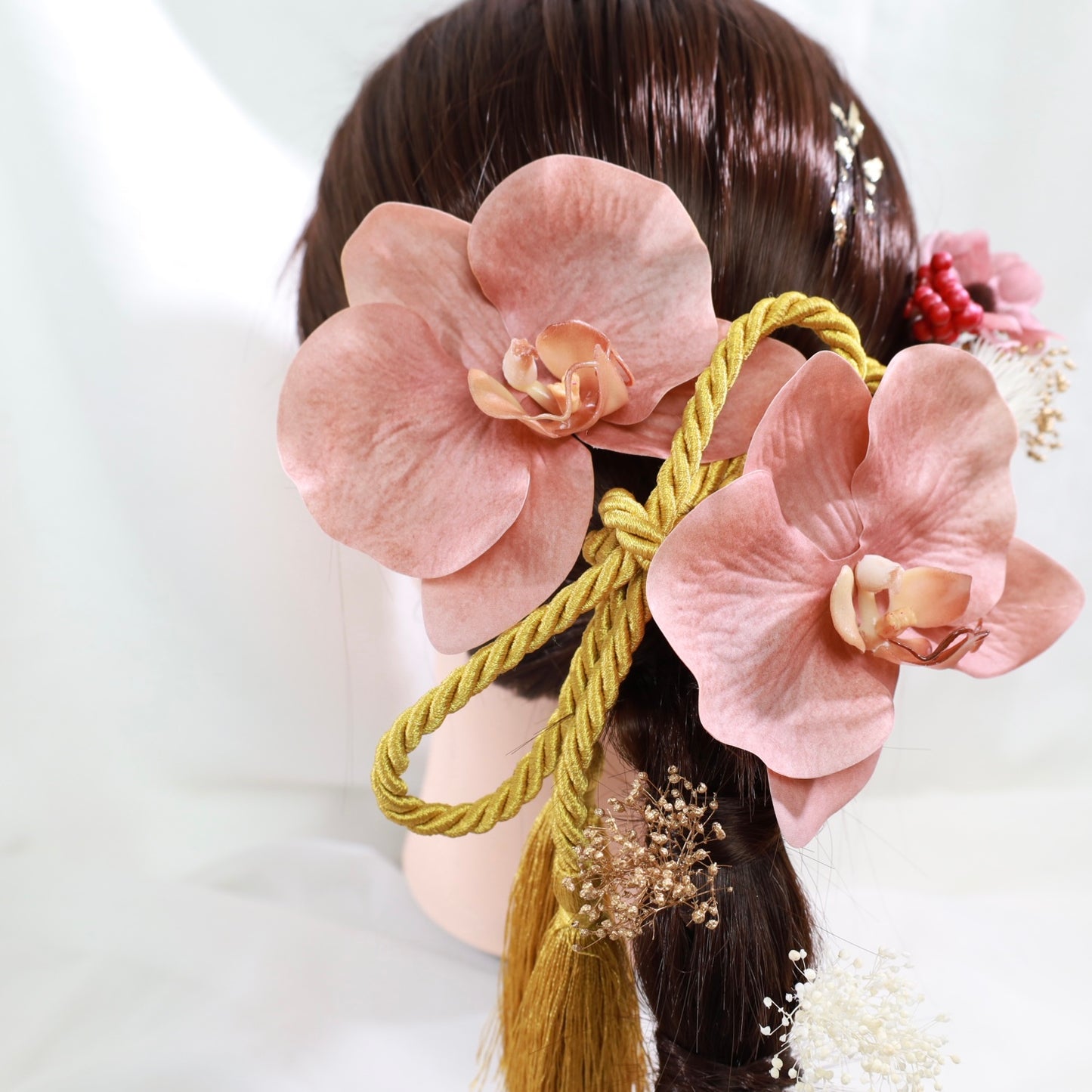 髪飾り 胡蝶蘭PKB【ヘアアクセサリー　花　ドライフラワー　プリザーブド　水引】 【結婚式　ヘアアクセサリー　胡蝶蘭】