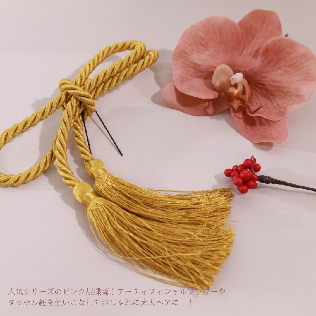 髪飾り 胡蝶蘭PKB【ヘアアクセサリー 花 ドライフラワー プリザーブド 水引】 【結婚式 ヘアアクセサリー 胡蝶蘭】