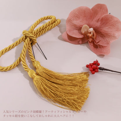 髪飾り 胡蝶蘭PKB【ヘアアクセサリー 花 ドライフラワー プリザーブド 水引】 【結婚式 ヘアアクセサリー 胡蝶蘭】