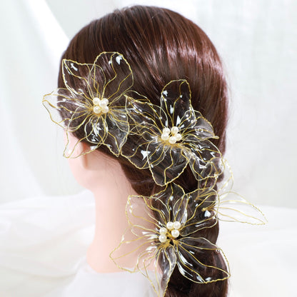 ヘッドドレス A9【アメリカンフラワー 髪飾り ヘアアクセサリー 花 ヘッドドレス ドライフラワー プリザーブドフラワー 水引 和玉髪飾り】 【結婚式 和装ヘアアクセサリー】