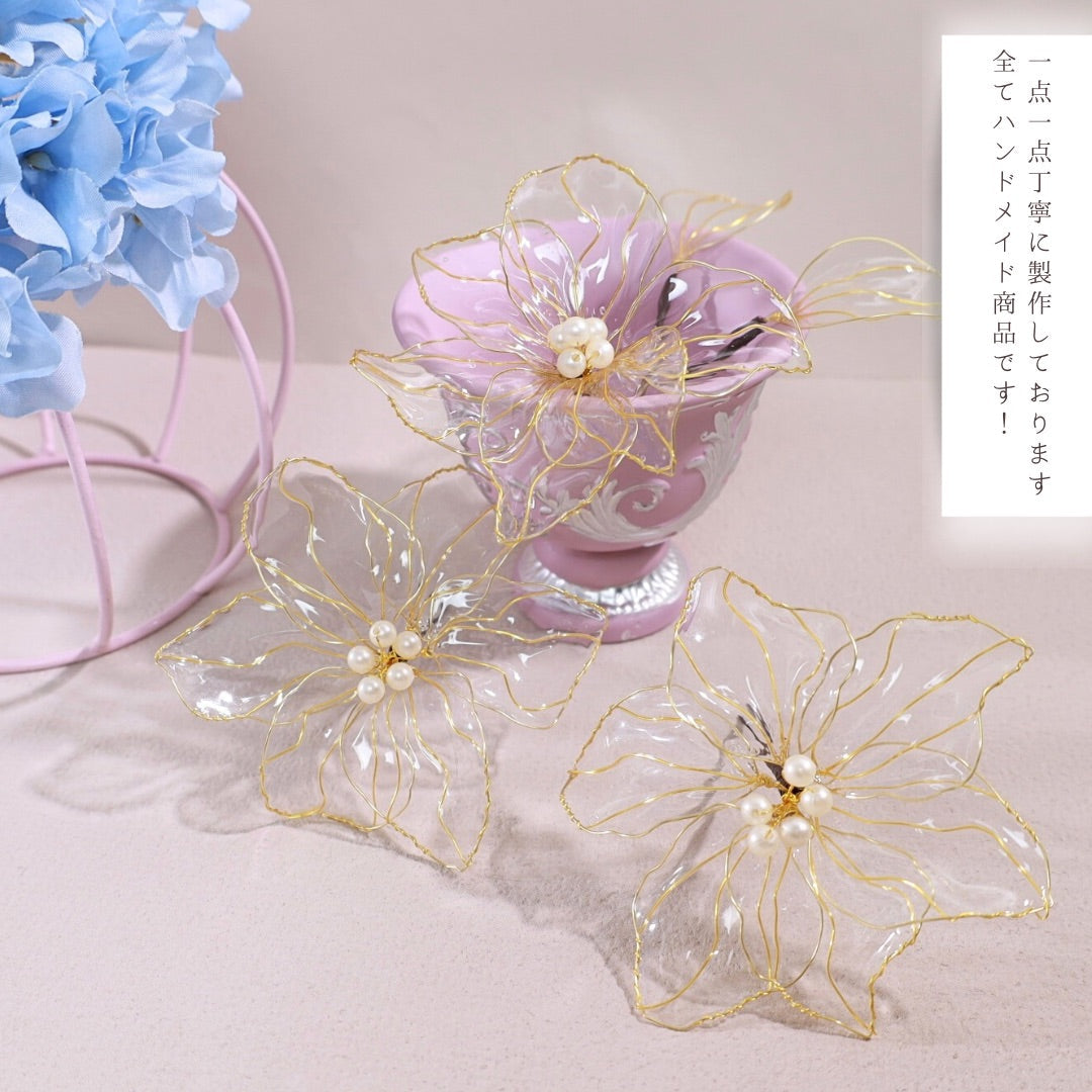 ヘッドドレス A9【アメリカンフラワー 髪飾り ヘアアクセサリー 花 ヘッドドレス ドライフラワー プリザーブドフラワー 水引 和玉髪飾り】 【結婚式 和装ヘアアクセサリー】