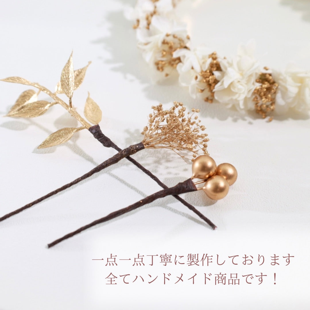 髪飾り ソミ【アメリカンフラワー 髪飾り ヘアアクセサリー 花 ヘッドドレス ドライフラワー プリザーブドフラワー 水引 和玉髪飾り】 【結婚式 和装 ヘアアクセサリー カチューシャ】