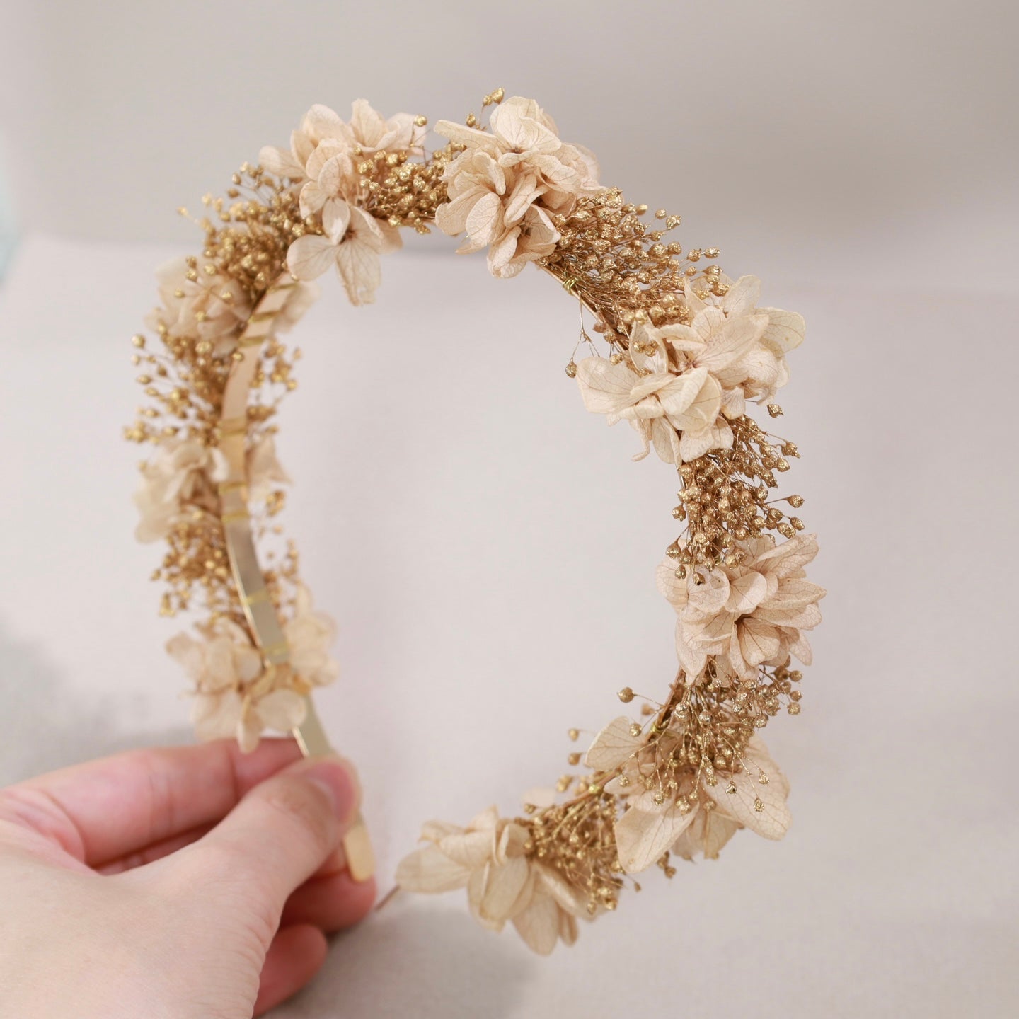 髪飾り カチューシャK【ヘアアクセサリー 花 ドライフラワー