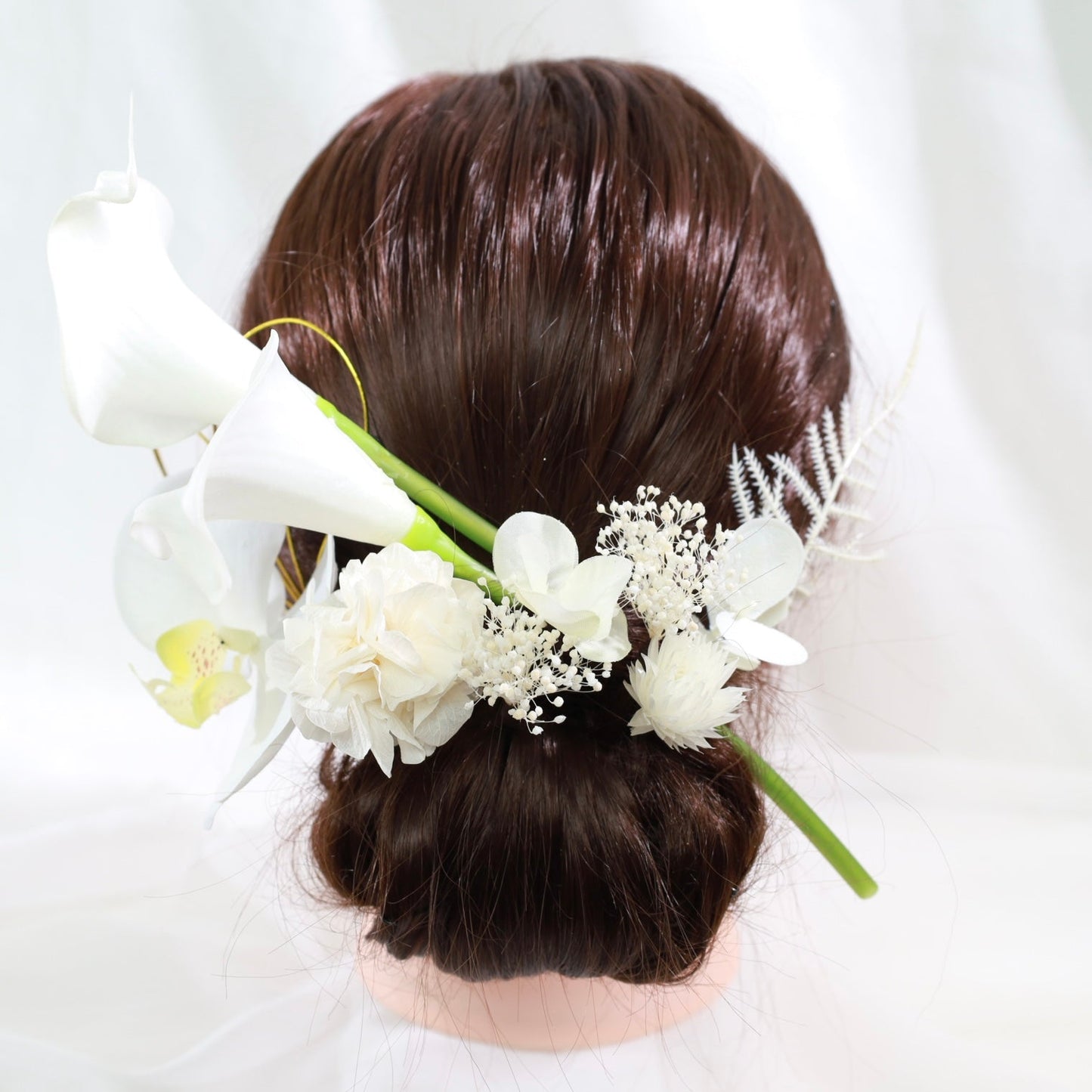 髪飾り リリィ【ヘアアクセサリー 花 ドライフラワー プリザーブド 水引】 【結婚式 ヘアアクセサリー リリィ】