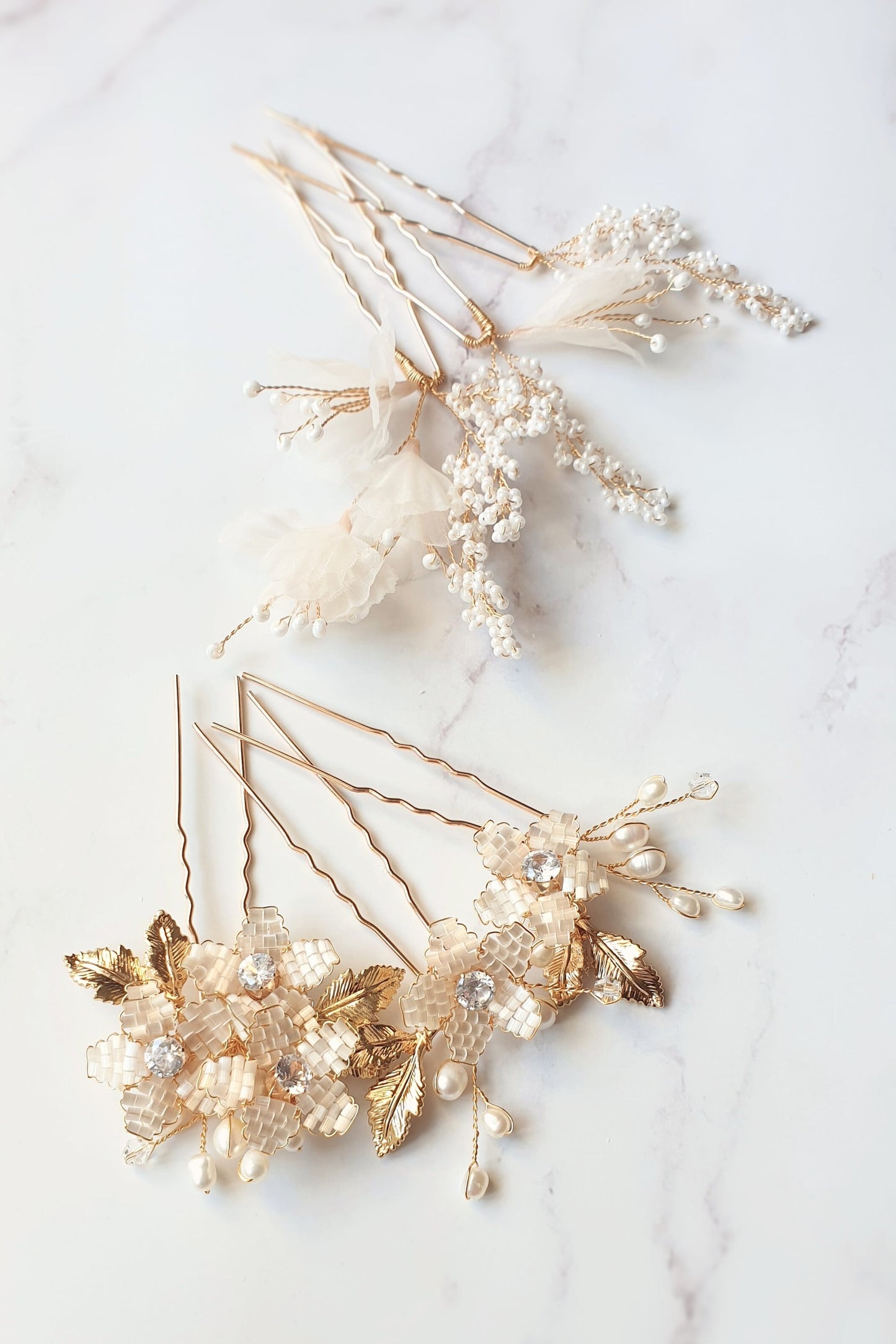 【ヘッドドレス】ヘアピンセット ~ブライダルヘッドドレス~ ≪HPN-07≫ 【結婚式 ヘアアクセサリー】