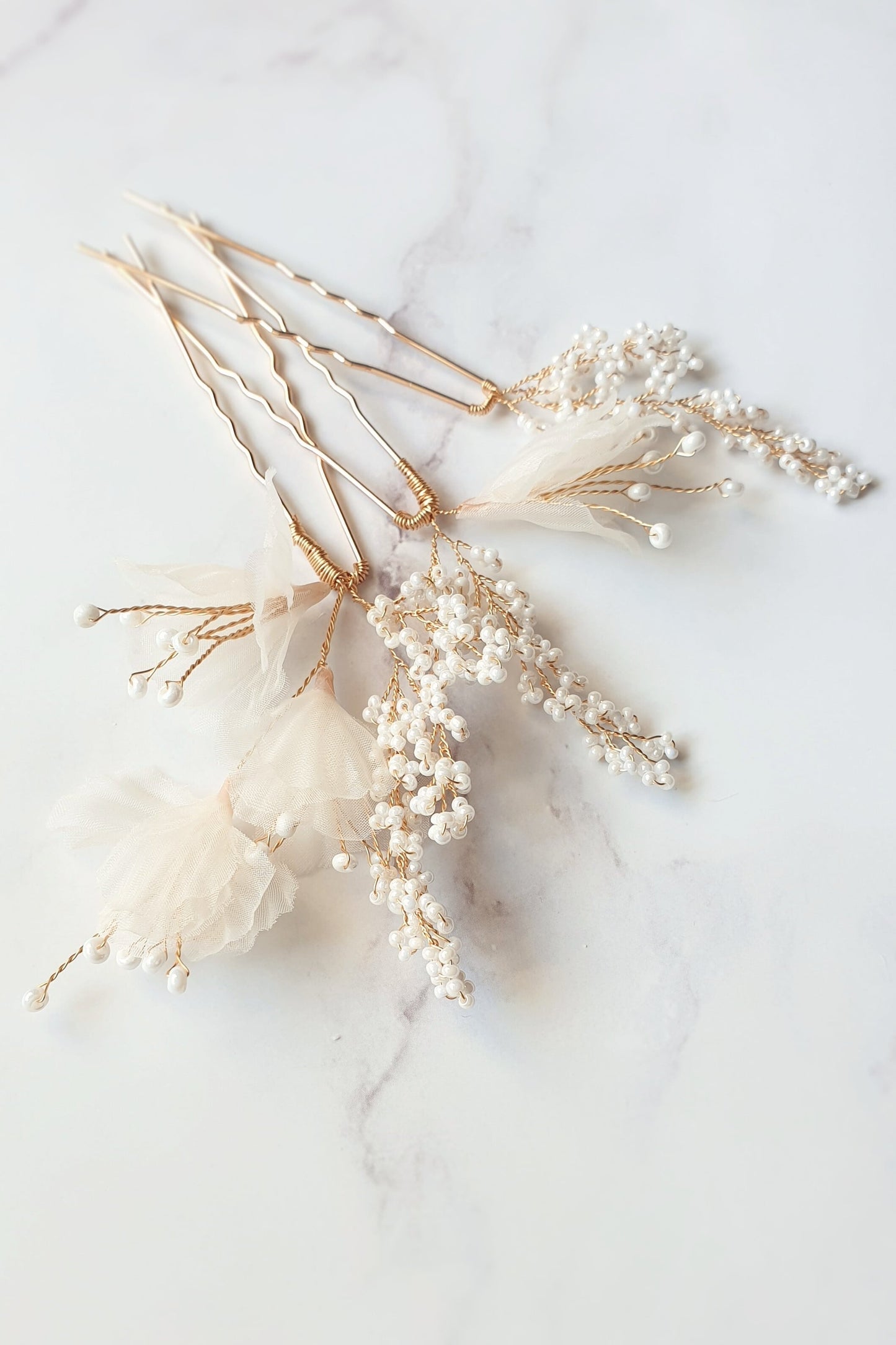 【ヘッドドレス】ヘアピンセット ~ブライダルヘッドドレス~ ≪HPN-07≫ 【結婚式 ヘアアクセサリー】