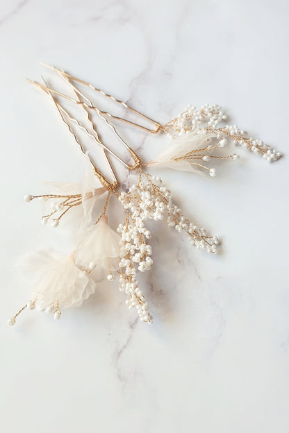 【ヘッドドレス】ヘアピンセット ~ブライダルヘッドドレス~ ≪HPN-07≫ 【結婚式 ヘアアクセサリー】