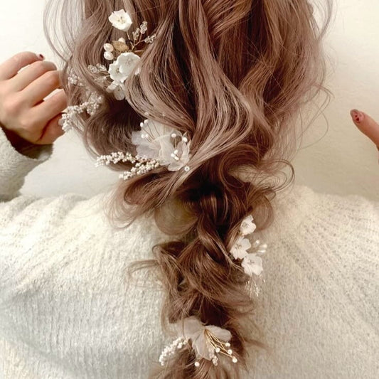 【ヘッドドレス】ヘアピンセット silver/gold ~ブライダルヘッドドレス~ ≪HPN-08≫ 【結婚式　ヘアアクセサリー】