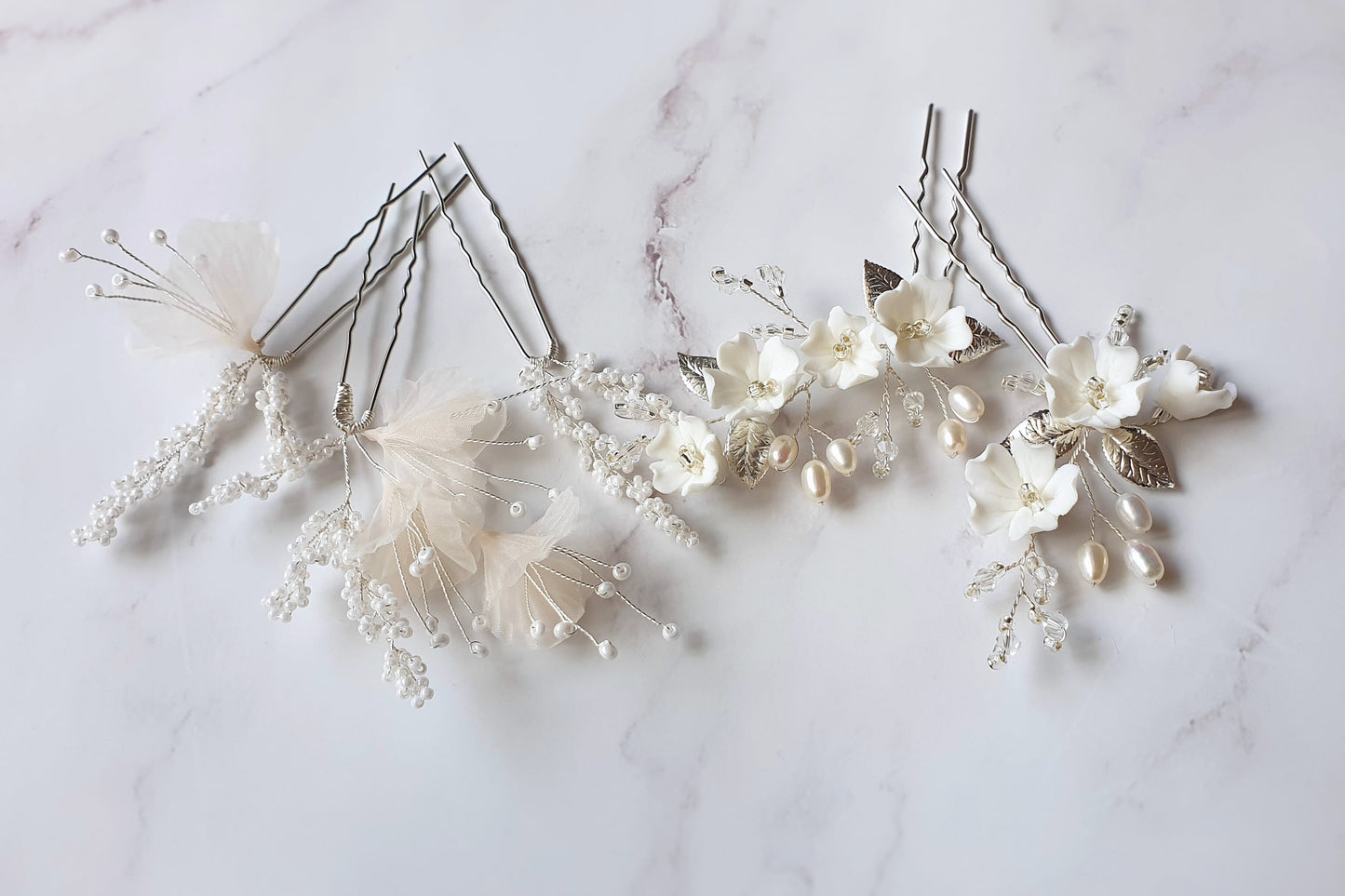 【ヘッドドレス】ヘアピンセット silver/gold ~ブライダルヘッドドレス~ ≪HPN-08≫ 【結婚式 ヘアアクセサリー】