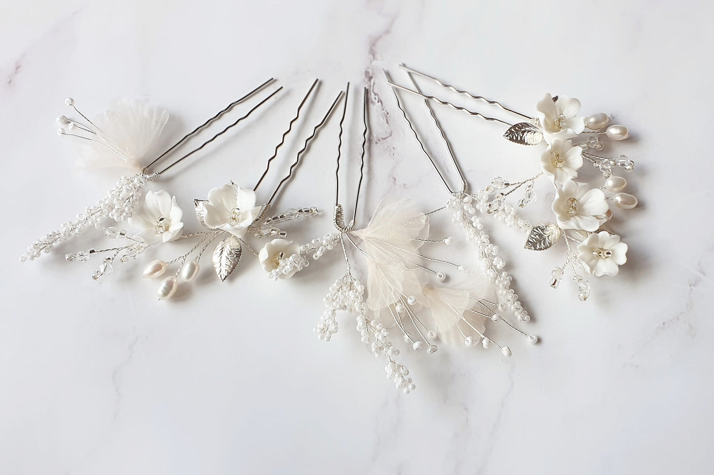 【ヘッドドレス】ヘアピンセット silver/gold ~ブライダルヘッドドレス~ ≪HPN-08≫ 【結婚式 ヘアアクセサリー】