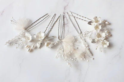 【ヘッドドレス】ヘアピンセット silver/gold ~ブライダルヘッドドレス~ ≪HPN-08≫ 【結婚式 ヘアアクセサリー】