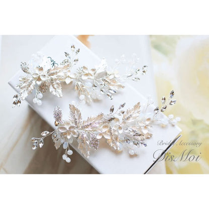 【ヘッドドレス】ヘッドピースセット ~ブライダルヘッドドレス~ ≪HPS-20≫ 【結婚式 ヘアアクセサリー】