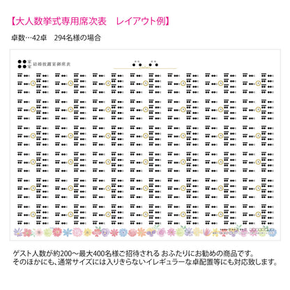 【結婚式 席次表 大人数専用】マリアージュフルール (印刷込み)【結婚式 ペーパー 席次表】
