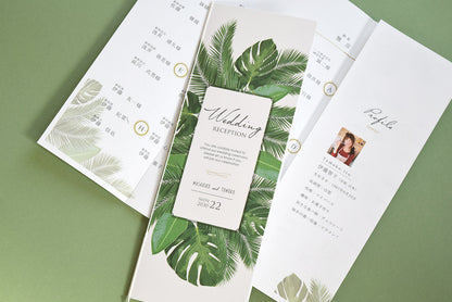 【結婚式 席次表 大人数専用】リーフ (印刷込み)【結婚式 ペーパー 席次表】