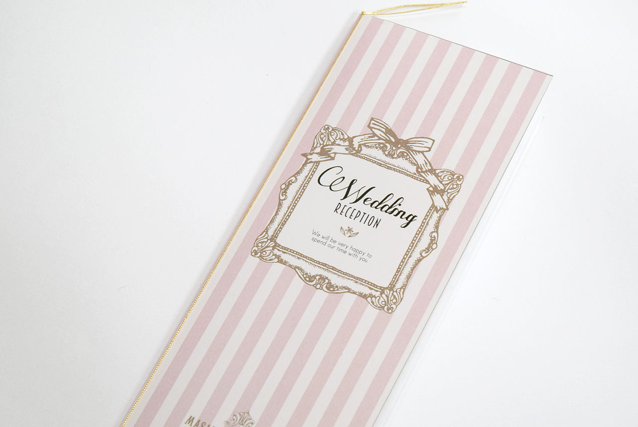 【結婚式 席次表 大人数専用】アンティークスウィート ピンク (印刷込み)【結婚式 ペーパー 席次表】