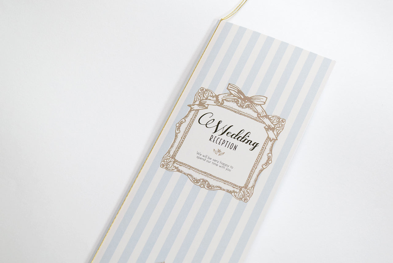 【結婚式 席次表 大人数専用】アンティークスウィート ブルー(印刷込み)【結婚式 ペーパー 席次表】