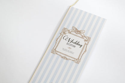 【結婚式 席次表 大人数専用】アンティークスウィート ブルー(印刷込み)【結婚式 ペーパー 席次表】