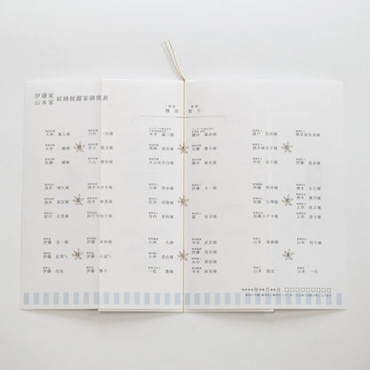 【結婚式 席次表 大人数専用】アンティークスウィート ブルー(印刷込み)【結婚式 ペーパー 席次表】