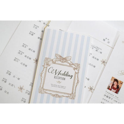 【結婚式 席次表】アンティークスウィート ブルー(印刷込み)【結婚式 ペーパー 席次表】