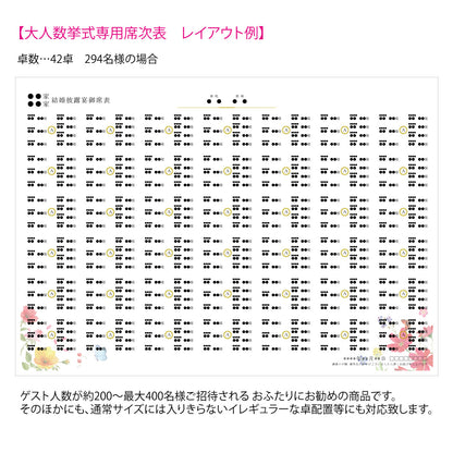 【結婚式 席次表 大人数専用】バタフライ (印刷込み)【結婚式 ペーパー 席次表】