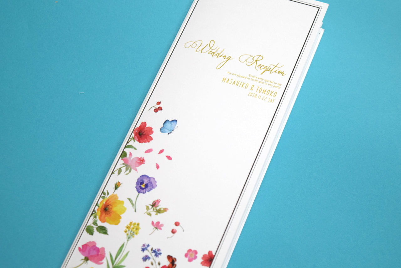 【結婚式 席次表 大人数専用】バタフライ (印刷込み)【結婚式 ペーパー 席次表】