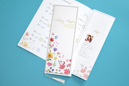 【結婚式 席次表 大人数専用】バタフライ (印刷込み)【結婚式 ペーパー 席次表】