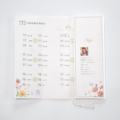 【結婚式 席次表 大人数専用】バタフライ (印刷込み)【結婚式 ペーパー 席次表】