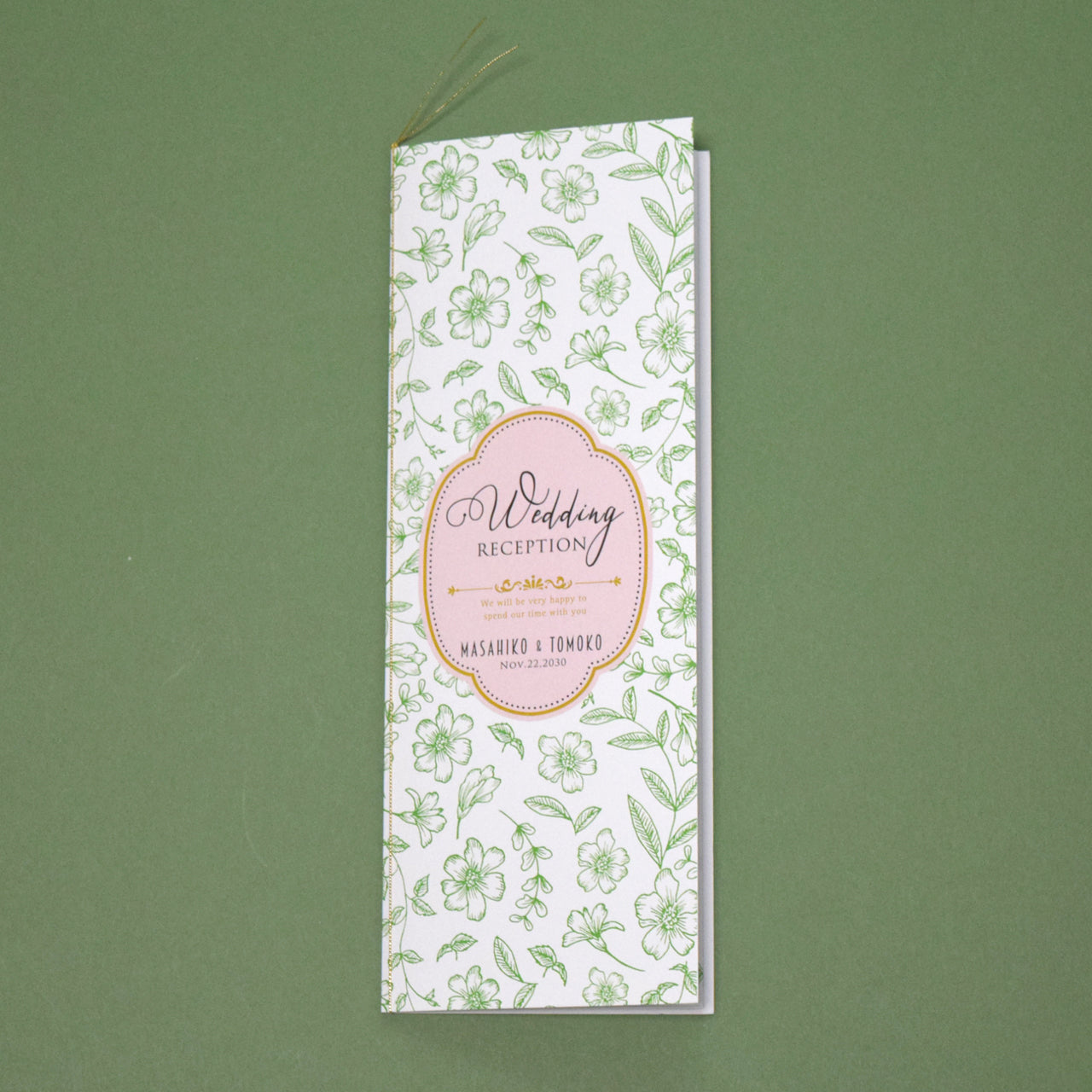 【結婚式 席次表 大人数専用】フランソワ グリーン(印刷込み)【結婚式 ペーパー 席次表】