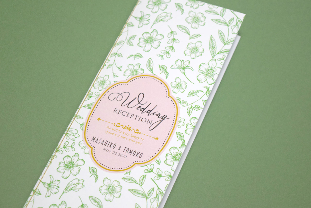 【結婚式 席次表 大人数専用】フランソワ グリーン(印刷込み)【結婚式 ペーパー 席次表】