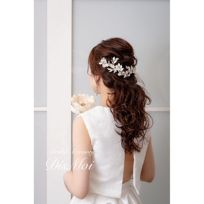 【ヘッドドレス】小枝アクセサリー silver ~ブライダルヘッドドレス~ ≪HV-06≫ 【結婚式 ヘアアクセサリー】