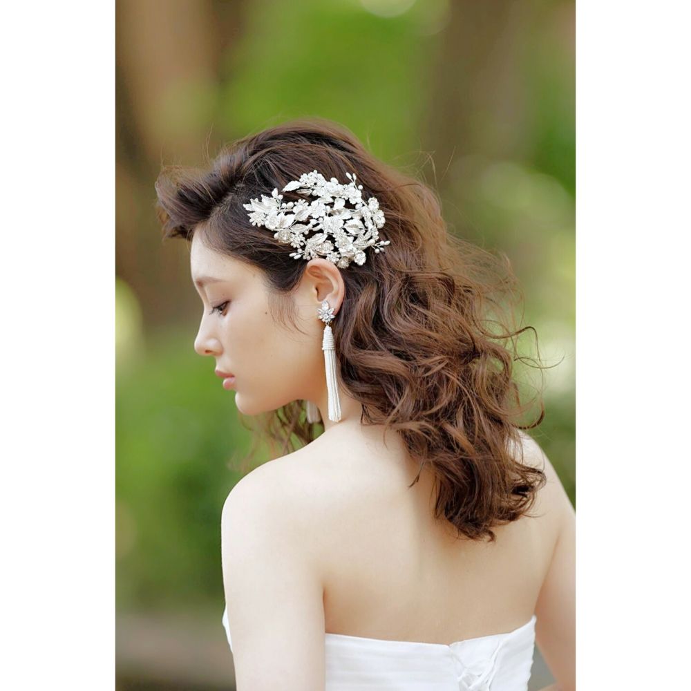 【ヘッドドレス】小枝アクセサリー silver ~ブライダルヘッドドレス~ ≪HV-06≫ 【結婚式 ヘアアクセサリー】