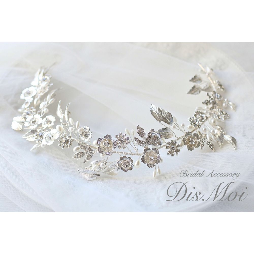 【ヘッドドレス】小枝アクセサリー silver ~ブライダルヘッドドレス~ ≪HV-06≫ 【結婚式 ヘアアクセサリー】