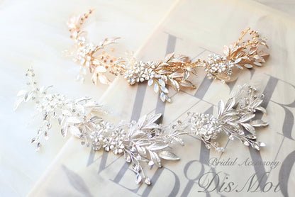 【ヘッドドレス】小枝アクセサリー silver/gold ~ブライダルヘッドドレス~ ≪HV-07≫ 【結婚式 ヘアアクセサリー】