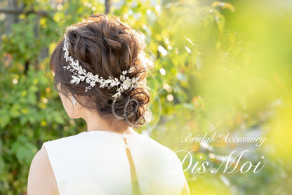 【ヘッドドレス】小枝アクセサリー silver/gold ~ブライダルヘッドドレス~ ≪HV-07≫ 【結婚式 ヘアアクセサリー】