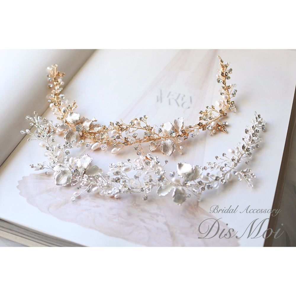 【ヘッドドレス】小枝アクセサリー silver/gold ~ブライダルヘッドドレス~ ≪HV-08≫ 【結婚式 ヘアアクセサリー】