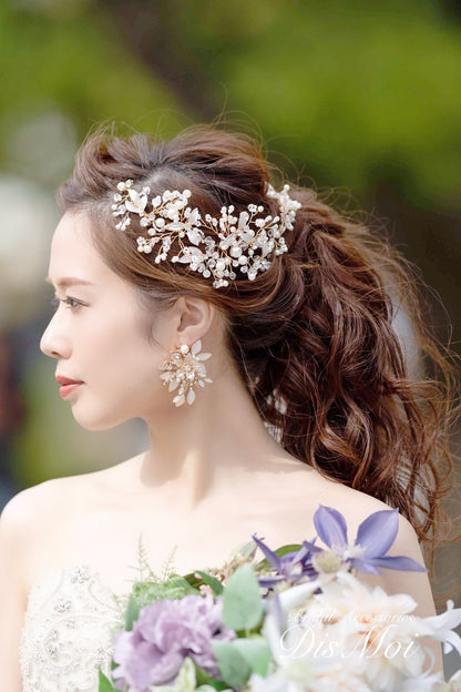 【ヘッドドレス】小枝アクセサリー silver/gold ~ブライダルヘッドドレス~ ≪HV-09≫ 【結婚式 ヘアアクセサリー】