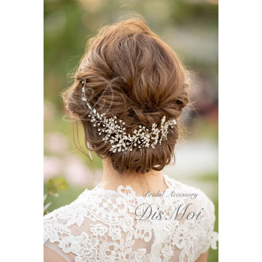 【ヘッドドレス】小枝アクセサリー silver ~ブライダルヘッドドレス~ ≪HV-10≫ 【結婚式 ヘアアクセサリー】