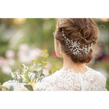 【ヘッドドレス】小枝アクセサリー silver ~ブライダルヘッドドレス~ ≪HV-10≫ 【結婚式 ヘアアクセサリー】