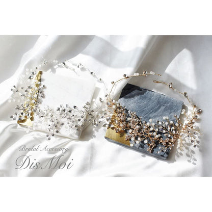 【ヘッドドレス】小枝アクセサリー silver ~ブライダルヘッドドレス~ ≪HV-10≫ 【結婚式 ヘアアクセサリー】