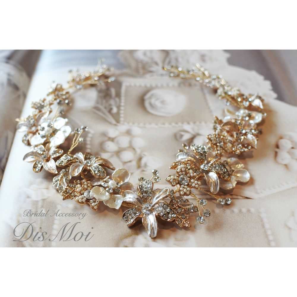 【ヘッドドレス】小枝アクセサリー silver/gold ~ブライダルヘッドドレス~ ≪HV-19≫ 【結婚式 ヘアアクセサリー】
