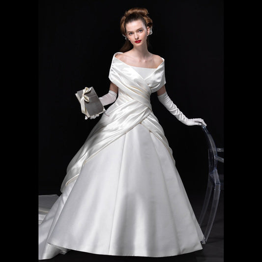 サテンドレープカラー 【ウェディングドレス オーダーメイド】