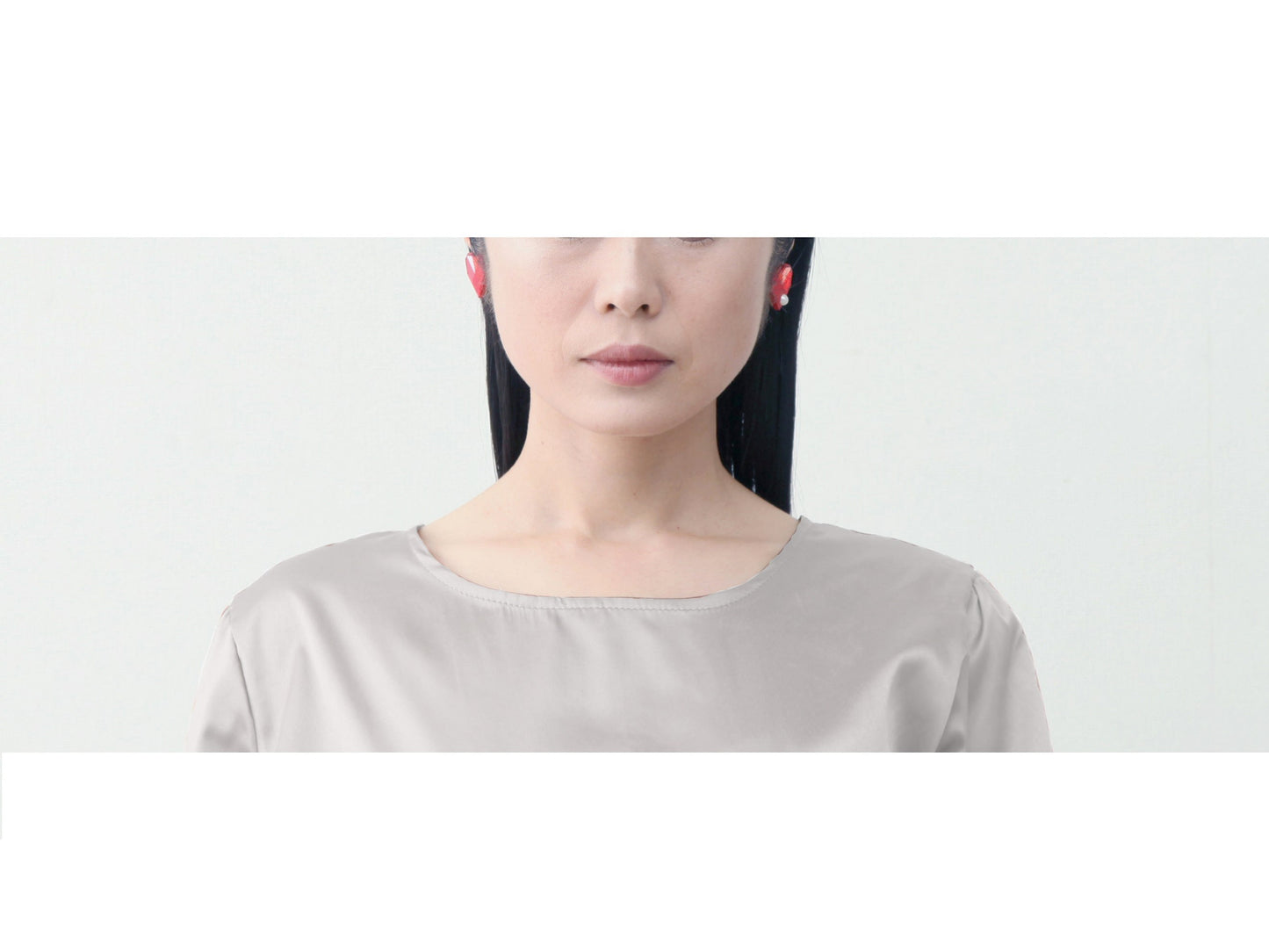 RITUAL 水引 ピアス/イヤリング [Heart Pearl][Red]/ブライダルアクセサリー 【結婚式 和装 アクセサリー】